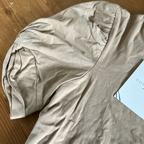 Pomander Puff Sleeve Beige Top - Picture 3 of 3